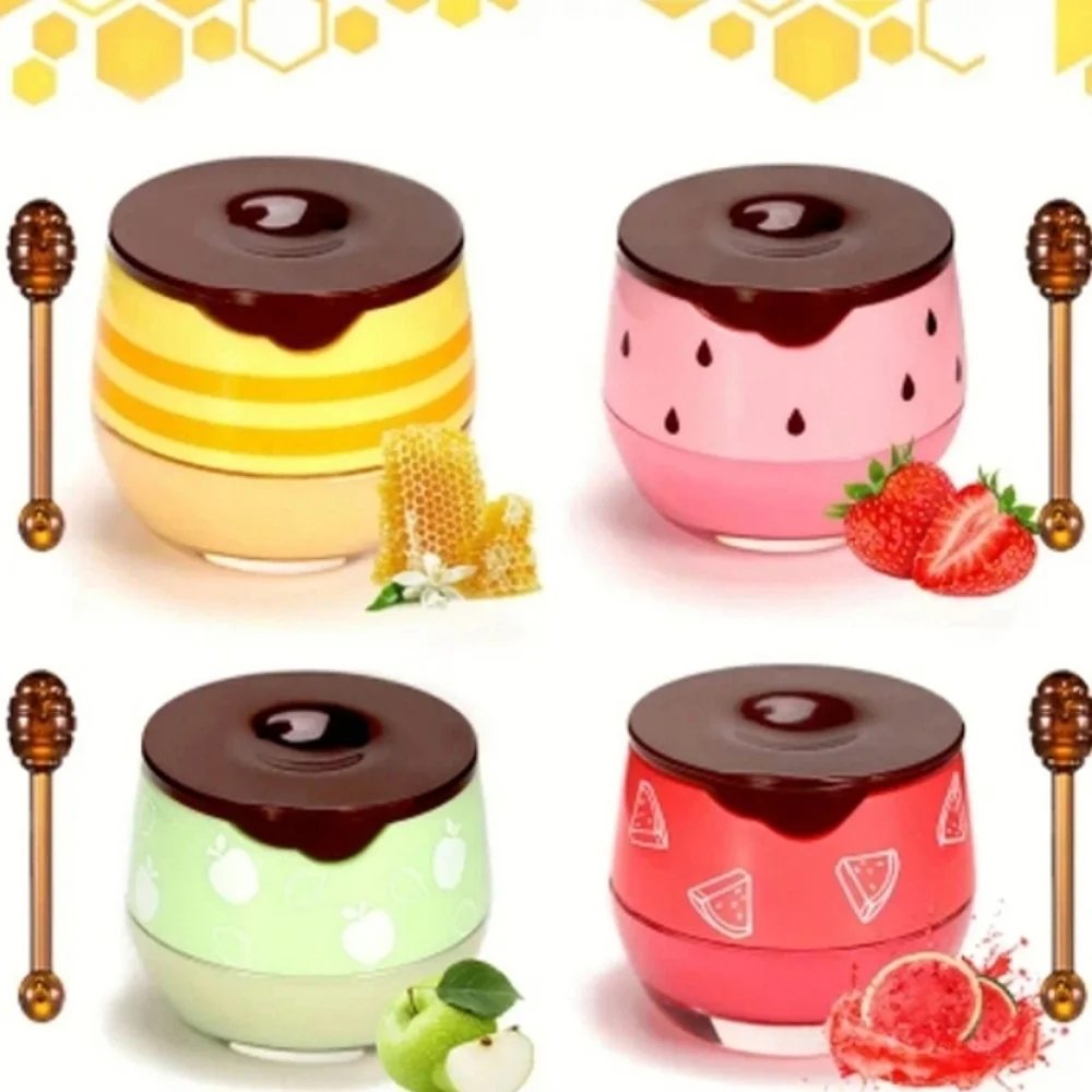 🆕LAST SET🍯HONEY POTS WITH 4 FLAVORED LIPGLOSS IN ADORABLE HONEY POTS/SET OF 4